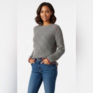 Timberland Ribbed Chunky Knit Sweater with Scarlet Trim Size XL